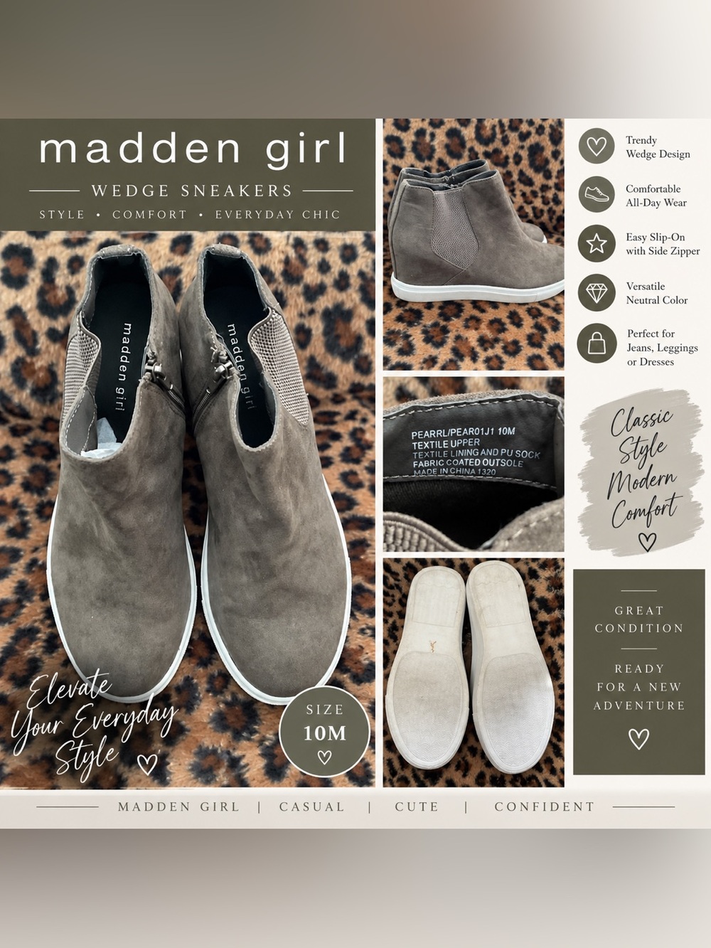 Madden Girl Taupe Slip-On Wedge Sneakers